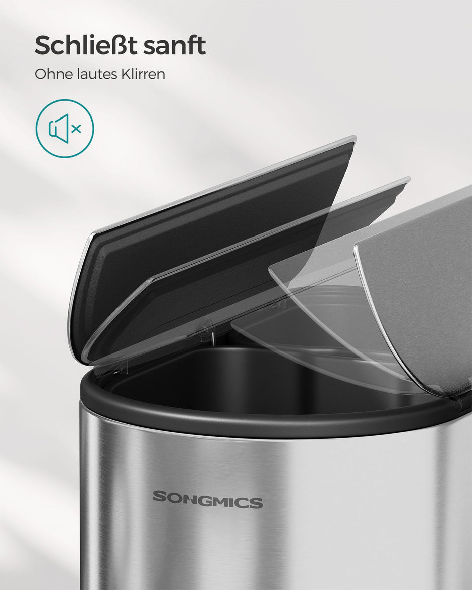 Avfallssepareringssystem – 2 fack – metalliskt silver