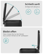 Kosmetisk låda - med pedal - svart stål