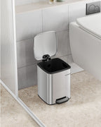 Kosmetisk låda - med pedal - svart stål