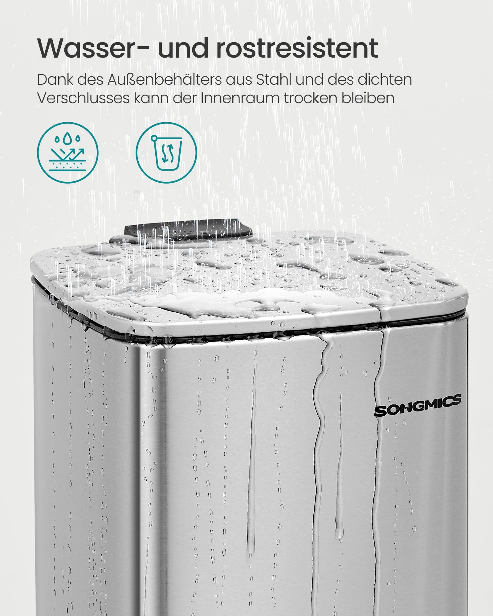 Kosmetisk låda - med pedal - svart stål