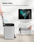 Kosmetisk låda - med pedal - svart stål