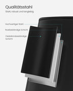 Skräpfack 20 liter gjorda av bläck -svart stål