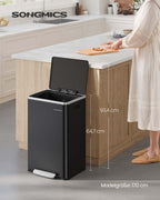 Återvinn bin 50 l med lock och handtag bläck -svart