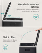 Återvinn bin 50 l med lock och handtag bläck -svart