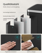 Återvinn bin 50 l med lock och handtag bläck -svart