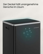 Återvinn bin 50 l med lock och handtag bläck -svart