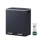 Skräp - med pedal - 2 fack - avtagbara inre hinkar - svart