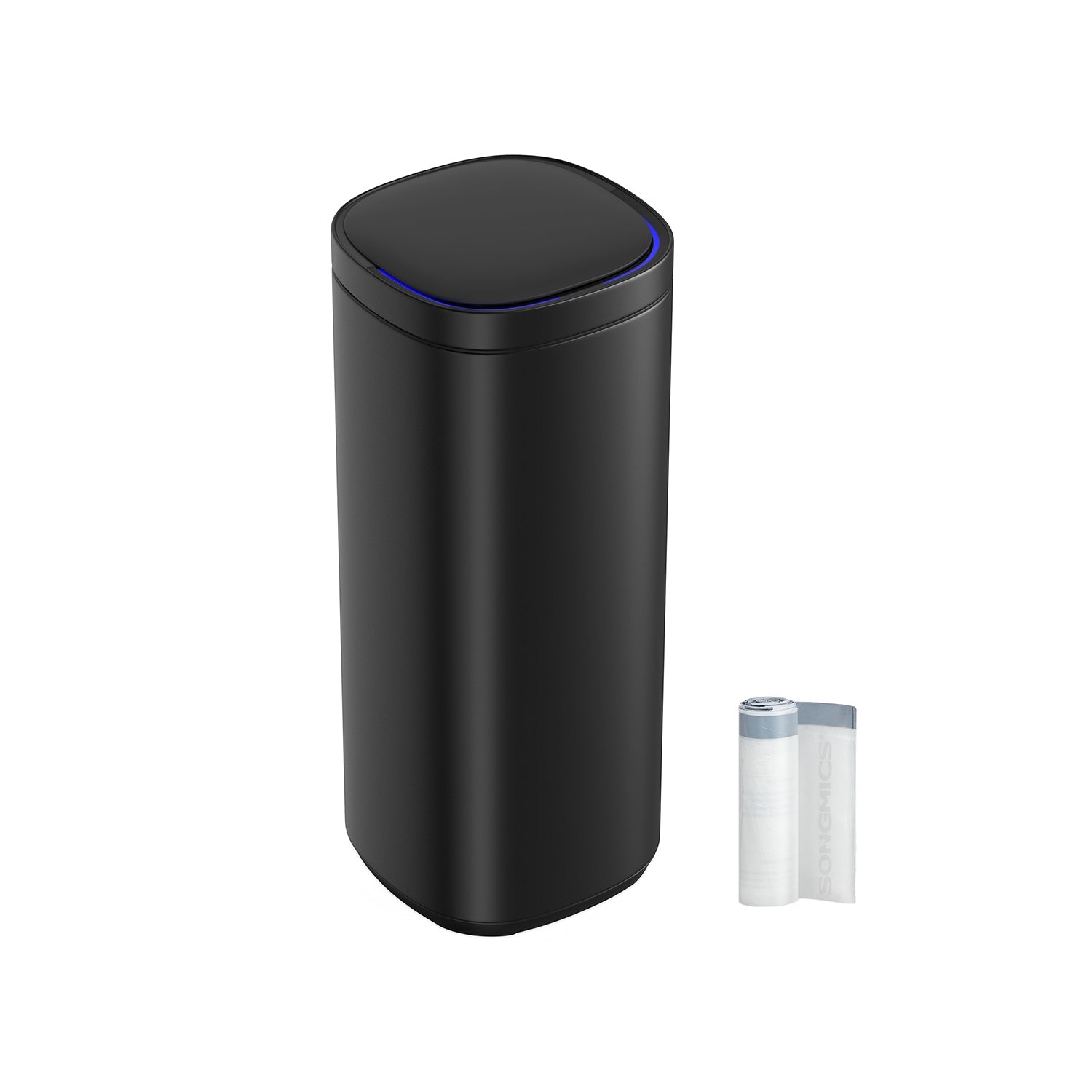Soptunna med rörelsesensor 50 L silver