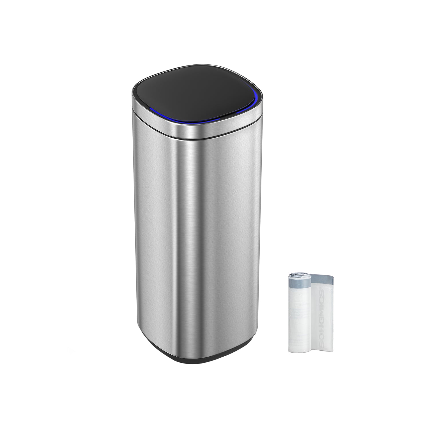 Soptunna med rörelsesensor 50 L silver