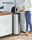 Soptunna med rörelsesensor 50 L silver