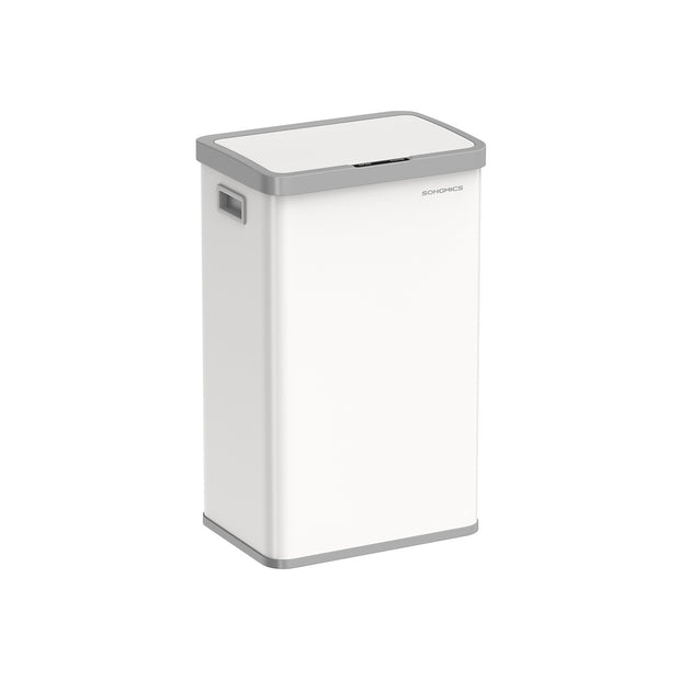 Soptunna – Rörelsesensor – Stål – Molnvit