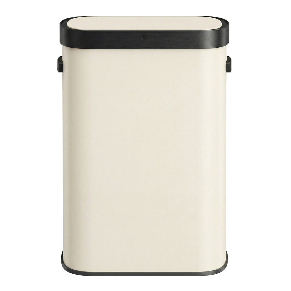 Sensor Prullenbak - 50 Liter - Soft-Close Deksel - Staal - Crème