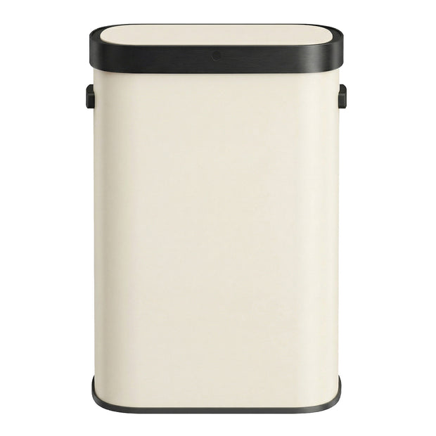 Sensor Prullenbak - 50 Liter - Soft-Close Deksel - Staal - Crème