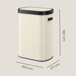 Sensor Prullenbak - 50 Liter - Soft-Close Deksel - Staal - Crème
