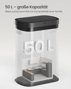 Papperskorgen – Automatisk med mjukstängande lock – Stål – Ink Black