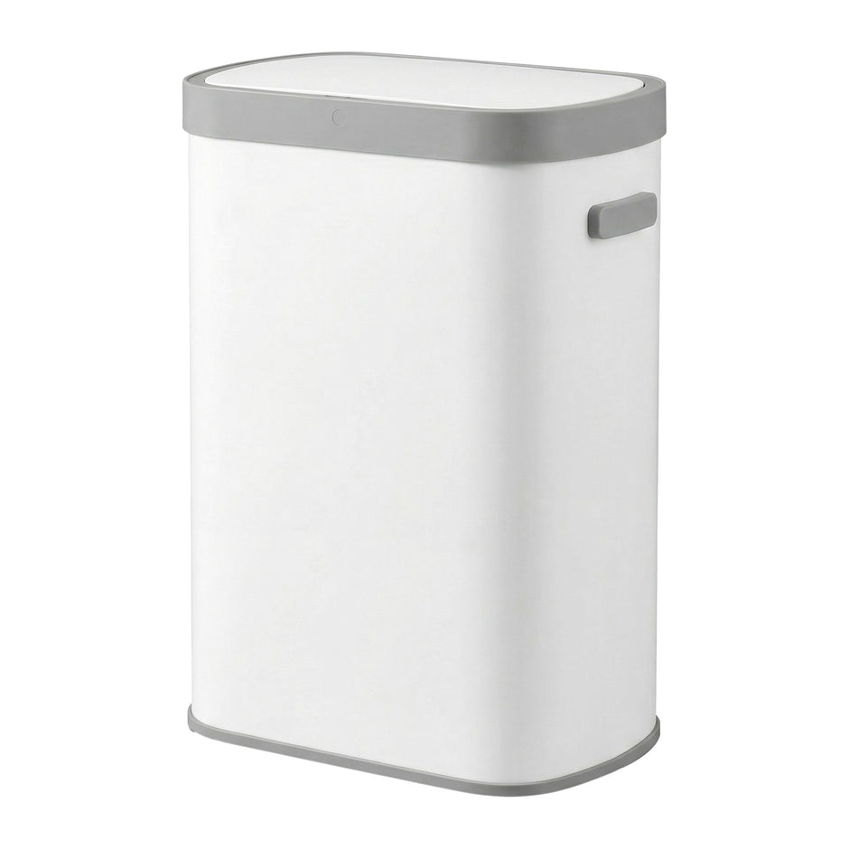 Sensor Prullenbak - 50 Liter - Soft-Close Deksel - Staal - Wit