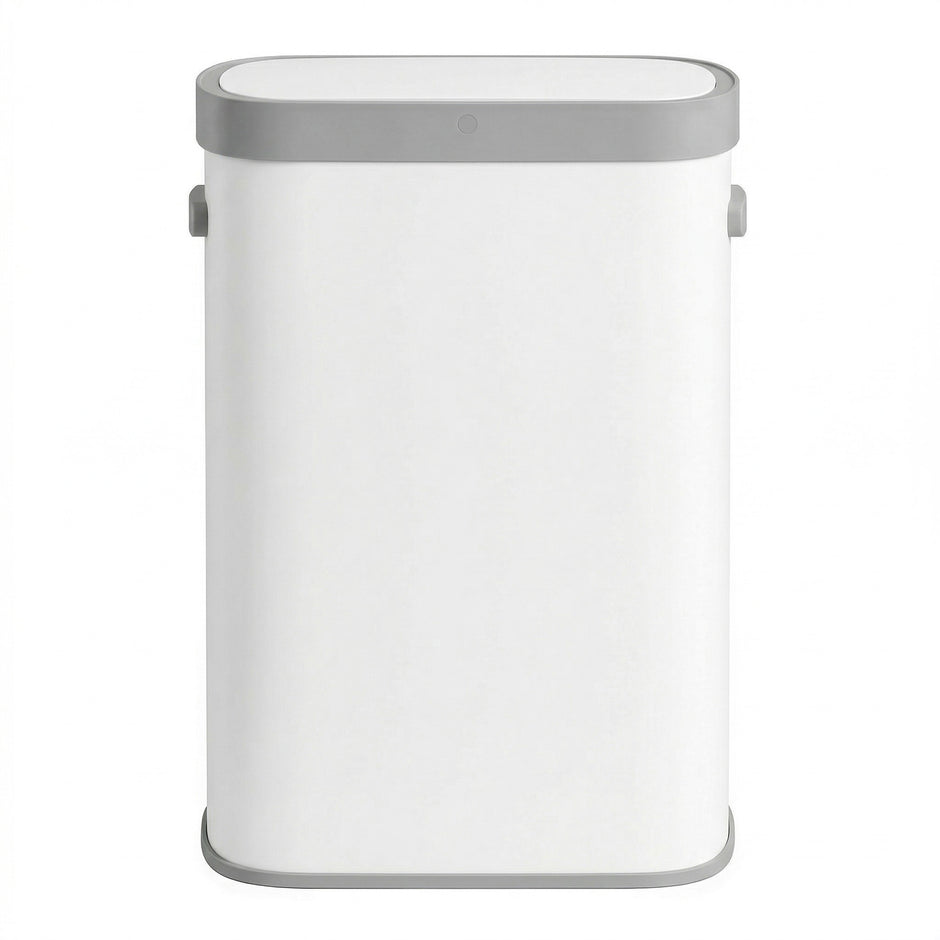 Sensor Prullenbak - 50 Liter - Soft-Close Deksel - Staal - Wit