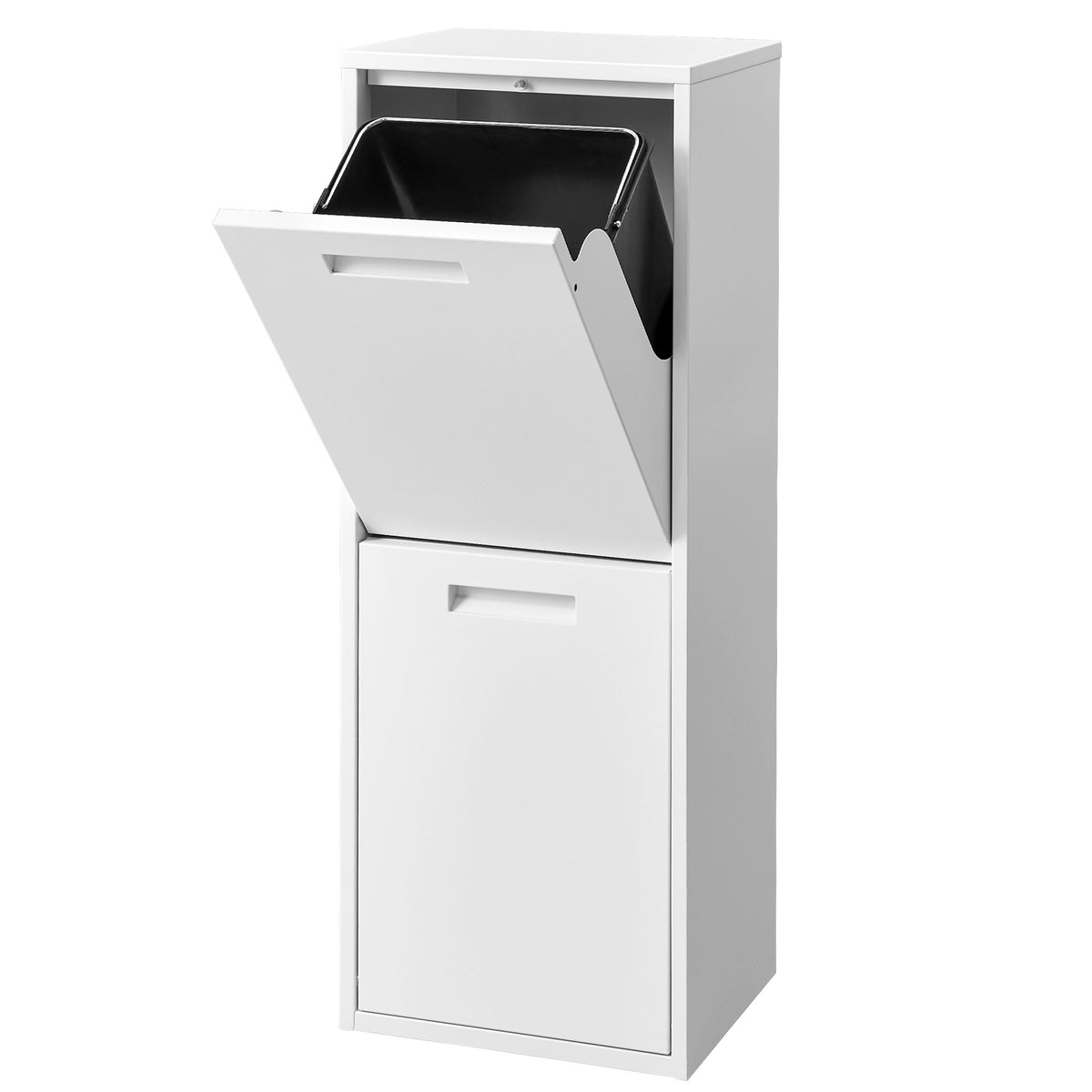 Afvalscheidingssysteem – 2 x 17 L – Geurdicht – Staal – Wit