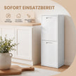 Afvalscheidingssysteem – 2 x 17 L – Geurdicht – Staal – Wit