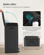 Kökssoptunna – 2 fack – mjukstängande lock – Ink Black