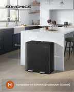 Papperskorgen – 2 fack – Soft Close Pedal och innerkorgar – Kök