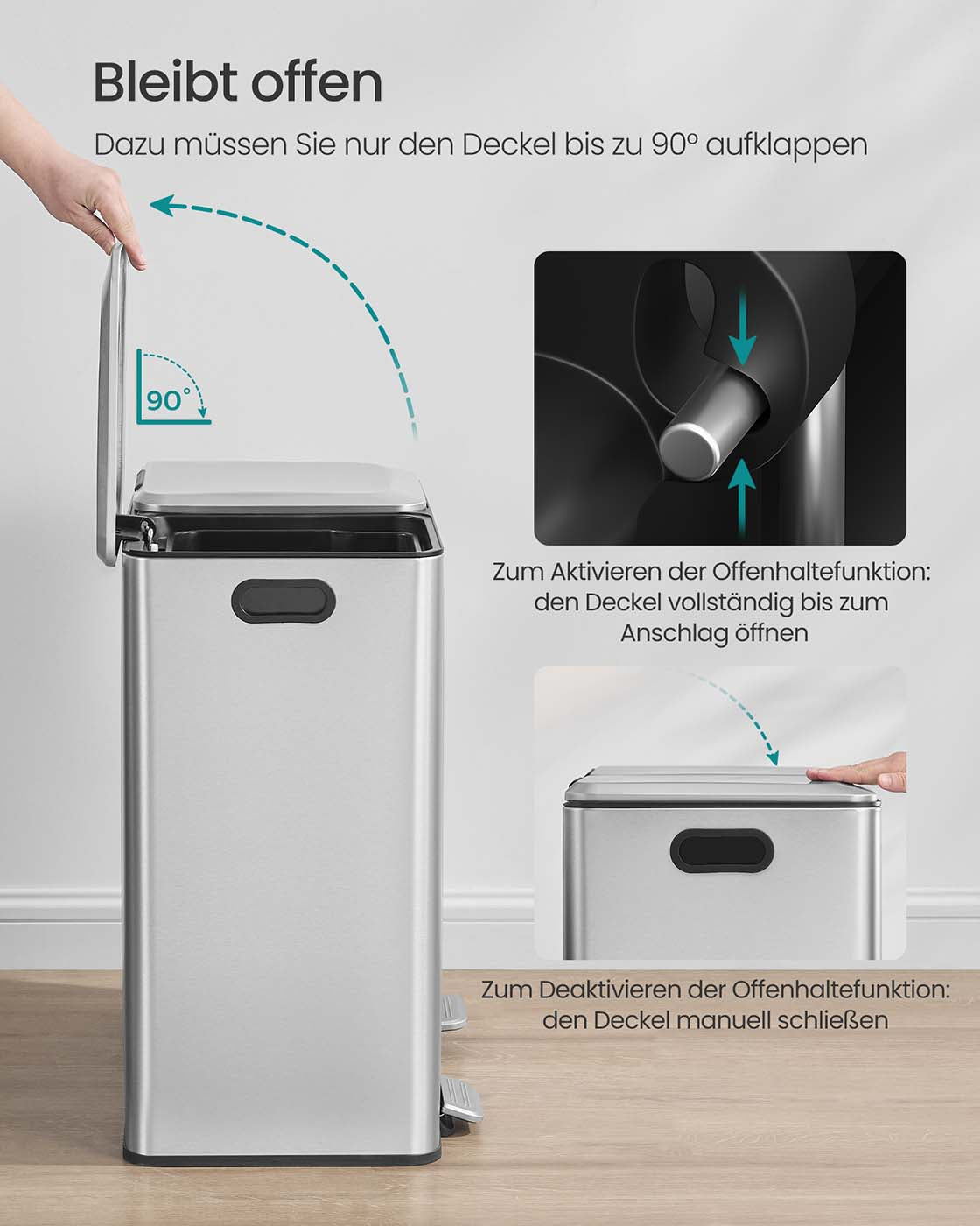 Papperskorgen – 2 fack – Soft Close Pedal och innerkorgar – Kök