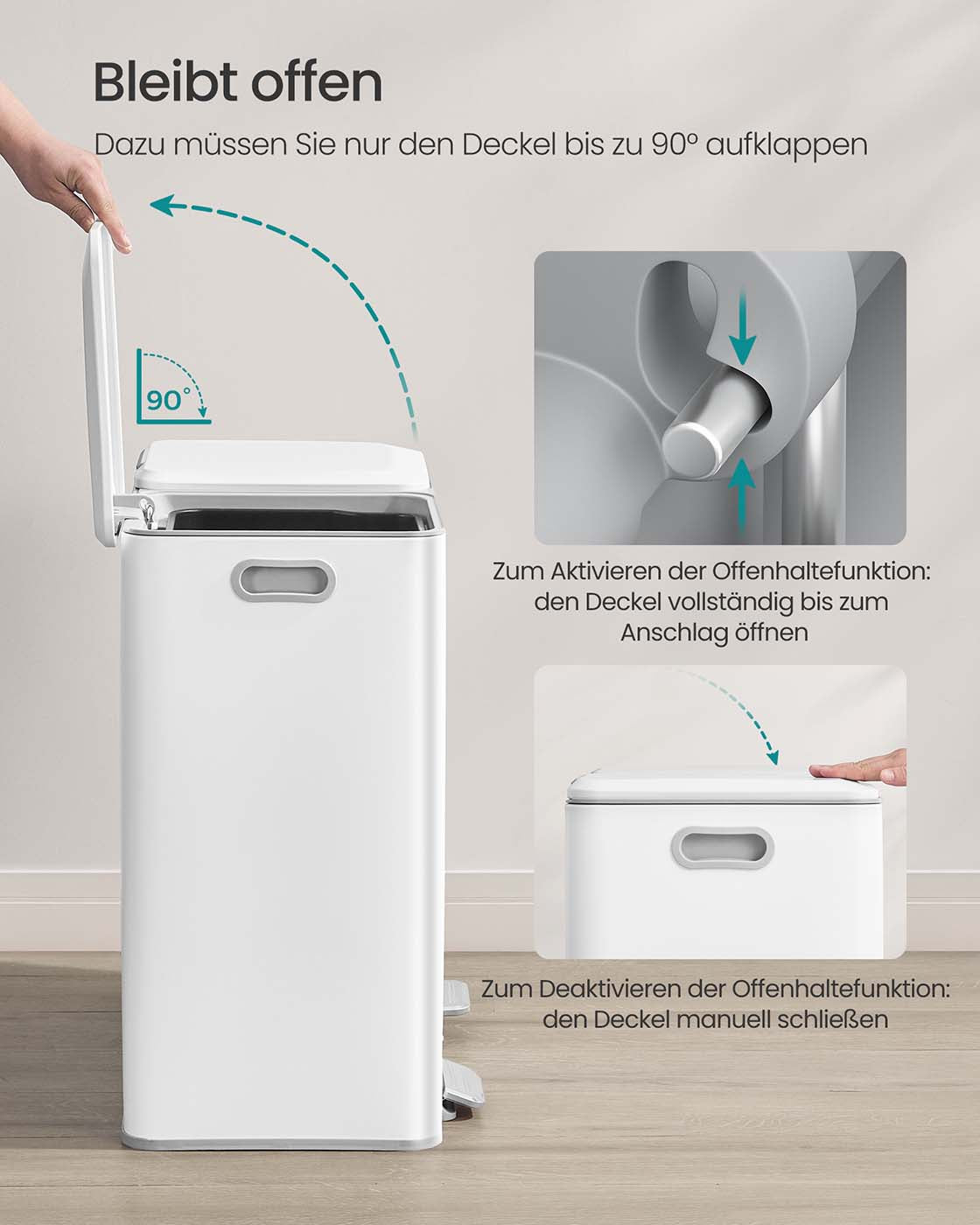 Papperskorgen – 2 fack – Soft Close Pedal och innerkorgar – Kök