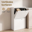 Afvalscheidingssysteem – 4 x 17 L – Geurdicht – Staal – Wit
