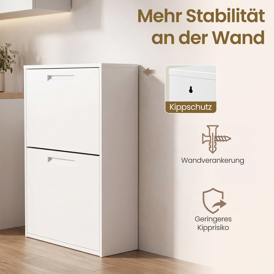 Afvalscheidingssysteem – 4 x 17 L – Geurdicht – Staal – Wit