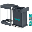 Afvalbak - 34,7 x 25,7 x 43,4 cm - 20 liter - uitschuifbaar - stalen frame - ABS-deksel - grijs