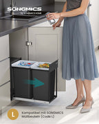 Papperskorgen – 2 fack – Utdragbart avfallssepareringssystem – Kök