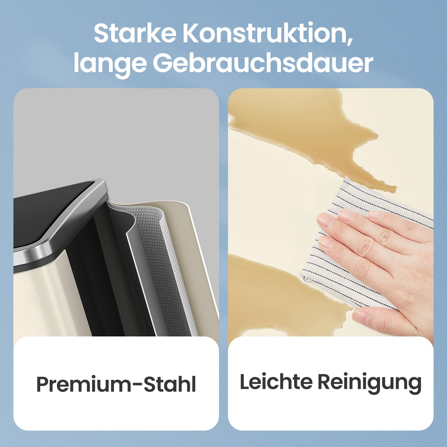 Köksavfallsfack, 3 x 18 l, avfallsseparationssystem 3 -fack