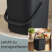 Gft-emmer - Geurdicht met Deksel en Handgreep - Zwart - 21 x 20 x 19,5 cm