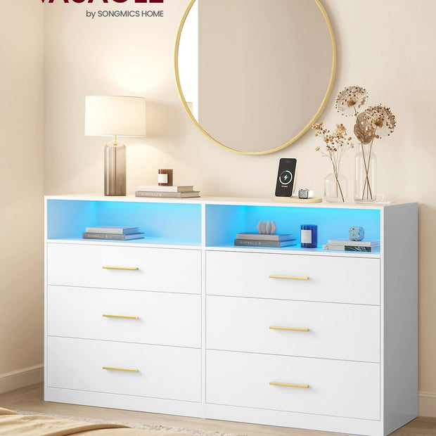 Commode - 40 x 119 x 81,2 cm - Wolkenwit - 10 kg per lade - 75 kg bovenpaneel - 39,9 kg