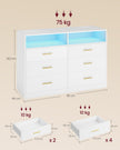 Commode - 40 x 119 x 81,2 cm - Wolkenwit - 10 kg per lade - 75 kg bovenpaneel - 39,9 kg