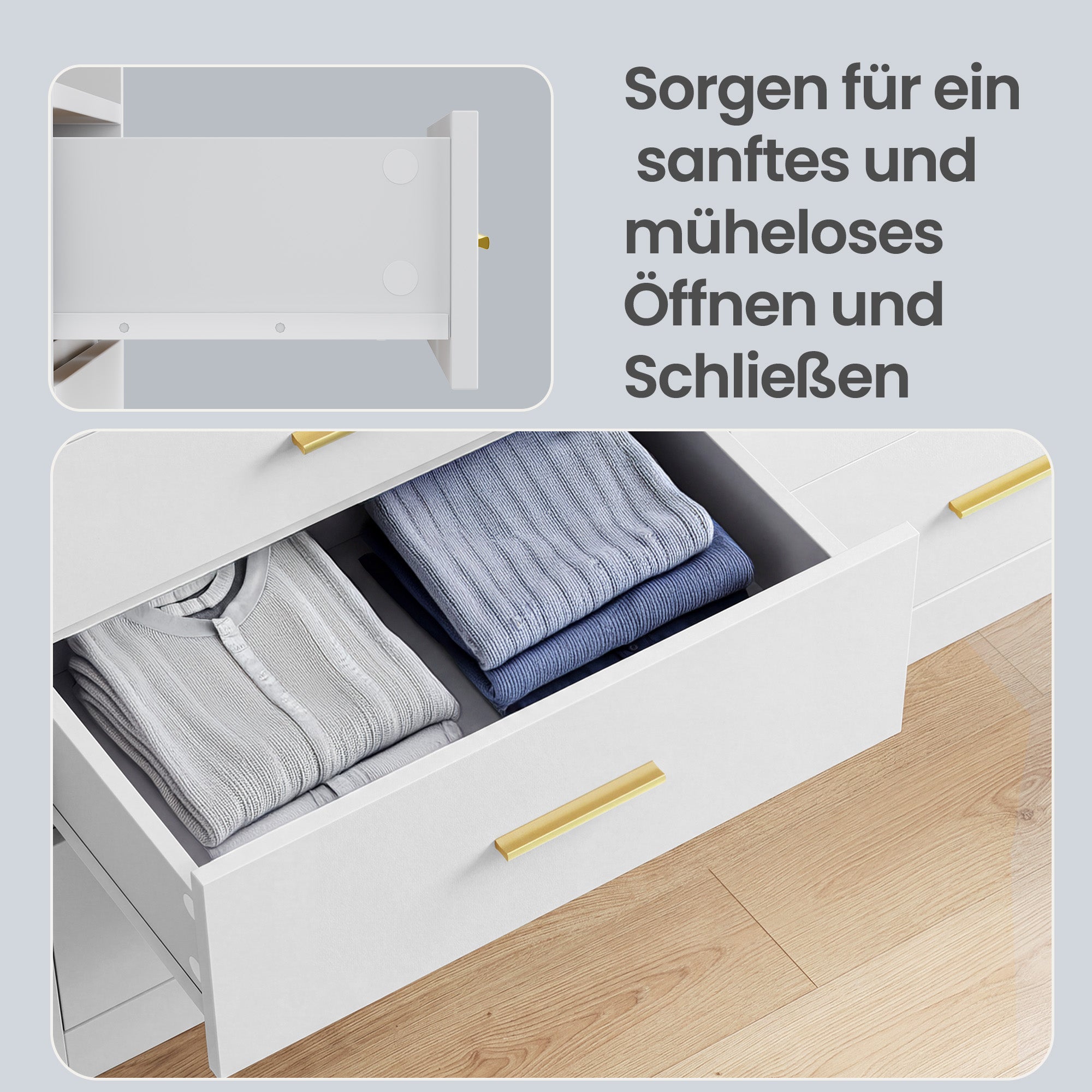 Commode - 6 Lades - Ledverlichting - Met Oplaadstation - Wit