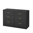 Commode - 6 Lades - Modern - 119 cm Breed - Zwart