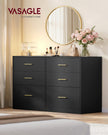 Commode - 40 x 119 x 78 cm - 6 lades - inktzwart - max. belasting bovenpaneel 75 kg - max. belasting per lade 10 kg