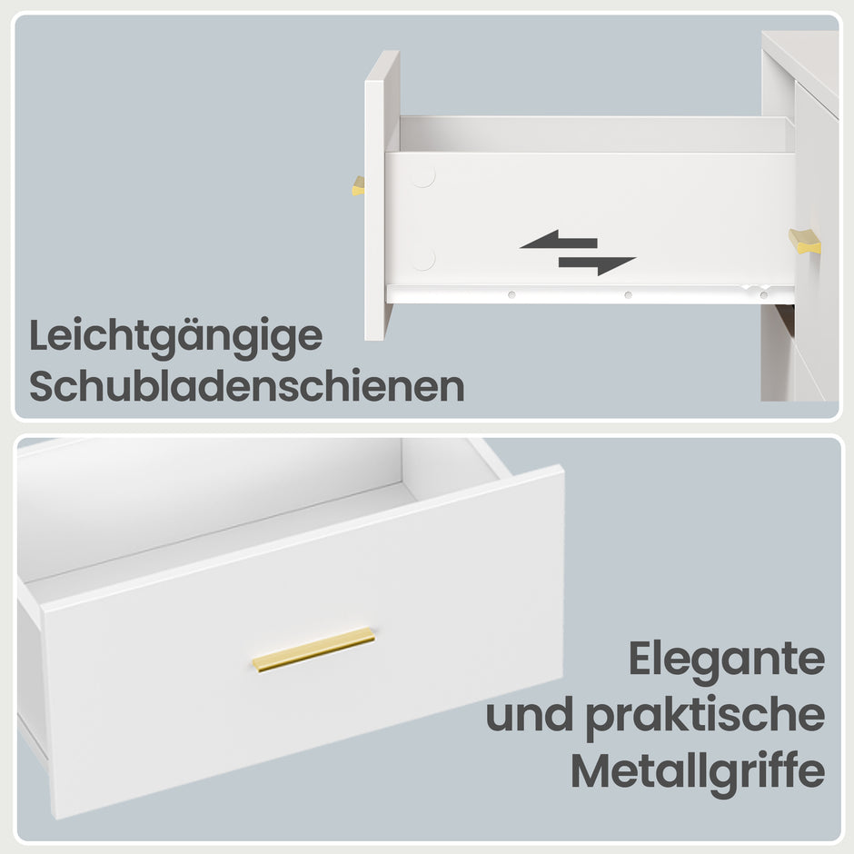 Commode - 6 Lades - Modern - 119 cm Breed - Wit