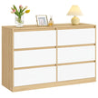 Commode - 6 Lades - Modern - 119 cm Breed - Amandelgeel-Wit