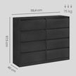 Commode - 8 Lades - Modern - 119 cm Breed - Ebbenzwart
