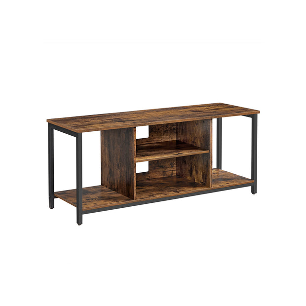 TV-skåp – öppna fack – vintage brun-svart