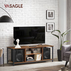 TV-möbler-öppna fack-40 x 120 x 50 cm-vintage brun-svart