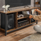 TV-möbler-öppna fack-40 x 120 x 50 cm-vintage brun-svart