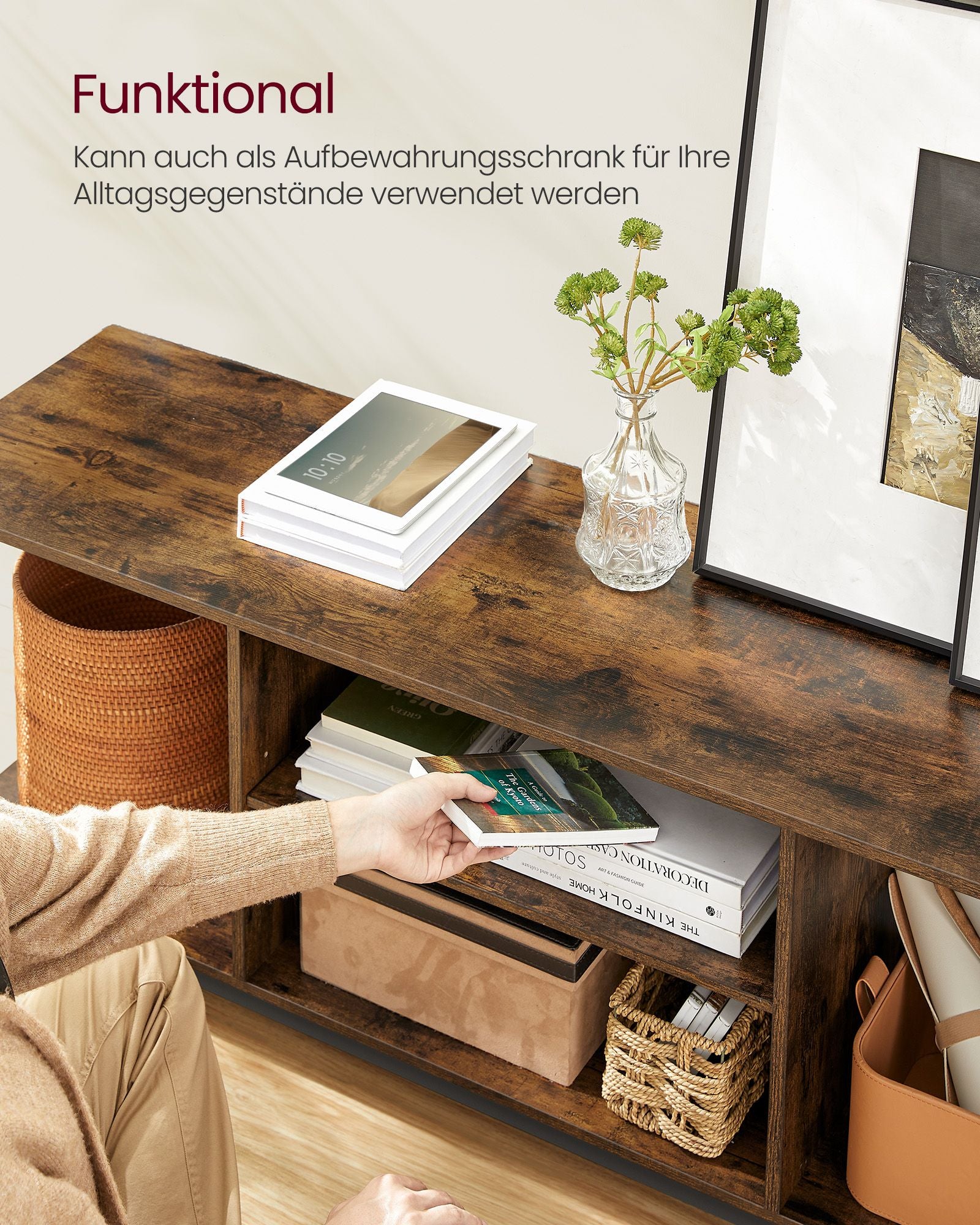 TV-möbler med öppna fack som är lämpliga för tv-apparater upp till 65 tum