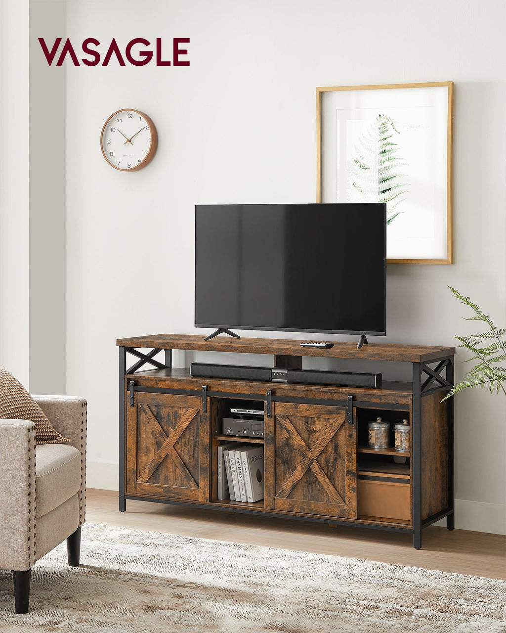 Tv-möbler-land stil-vintage brun-zwart