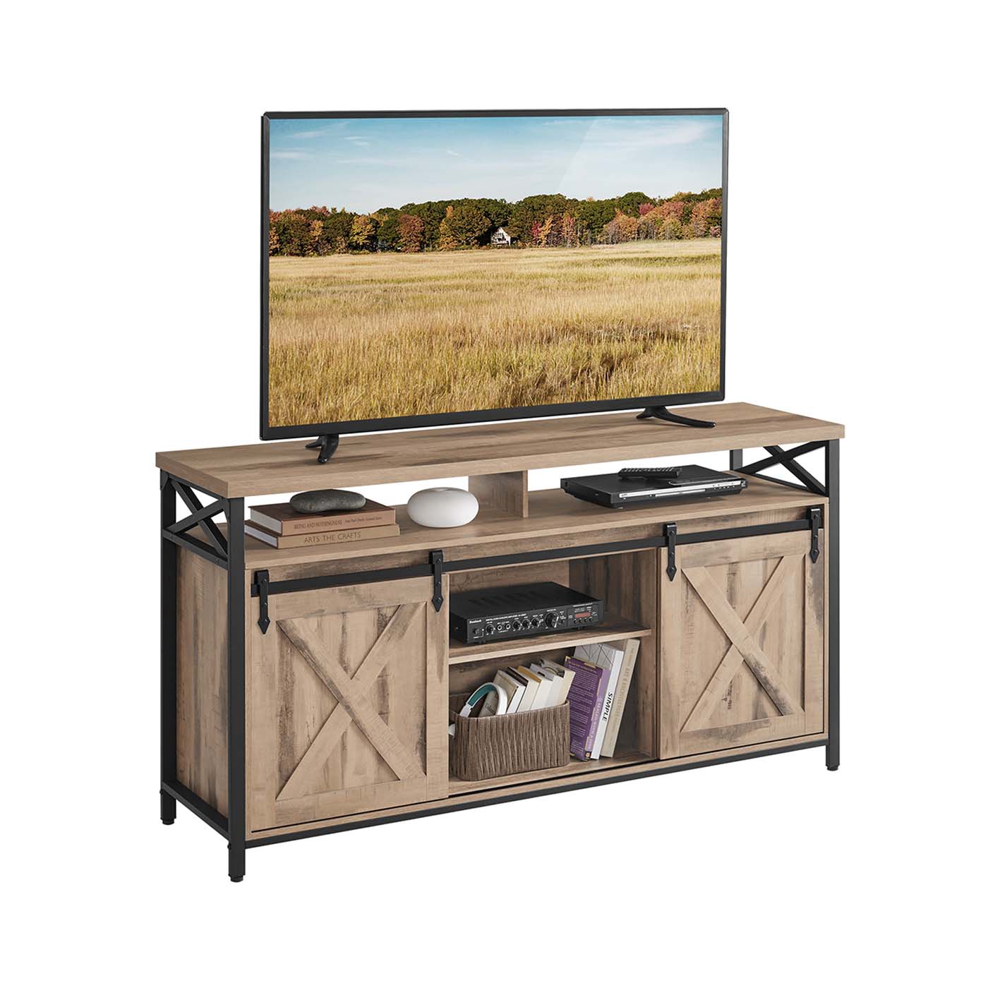 Tv-möbler-land stil-vintage brun-zwart