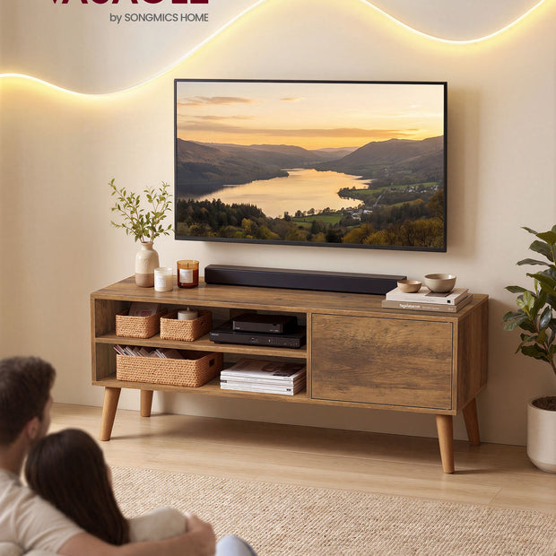 Tv-meubel - Voor Televisies tot 65 Inch - Warm aardbruin - 120 x 40 x 49 cm