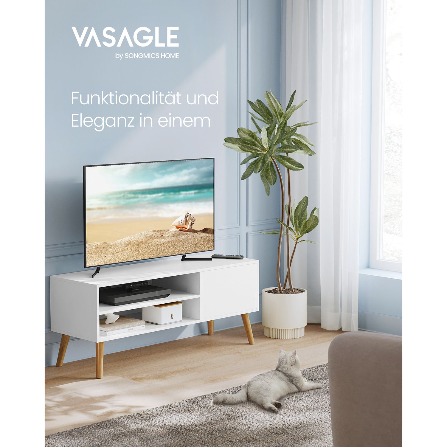 TV-möbler-1 dörr-40 x 120 x 49 cm-vit