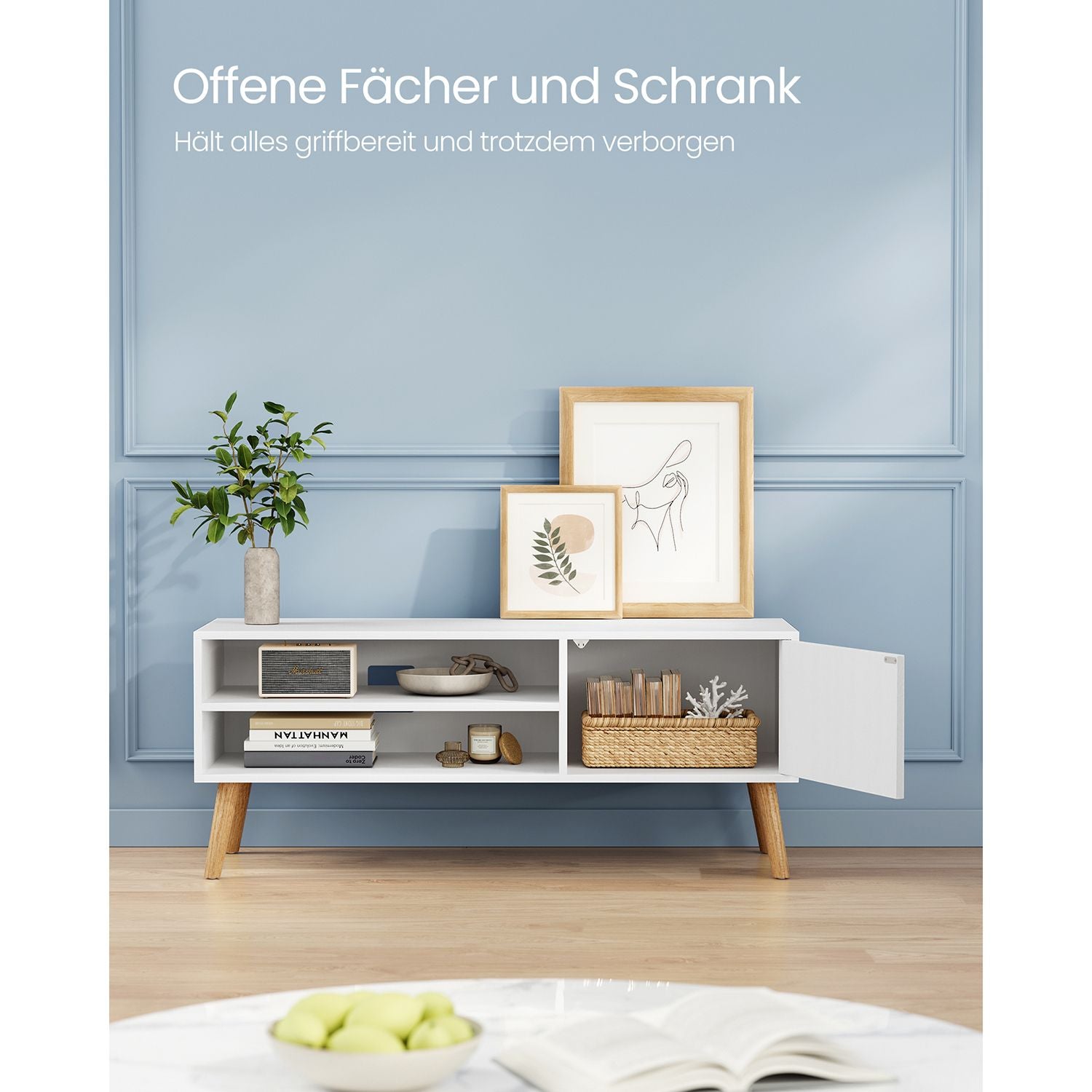TV-möbler-1 dörr-40 x 120 x 49 cm-vit